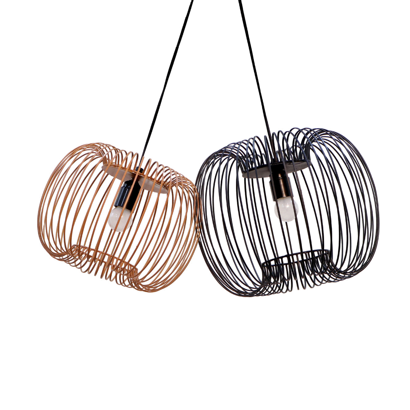 Zura Bubble Pressed Hanging Lamp - Brown