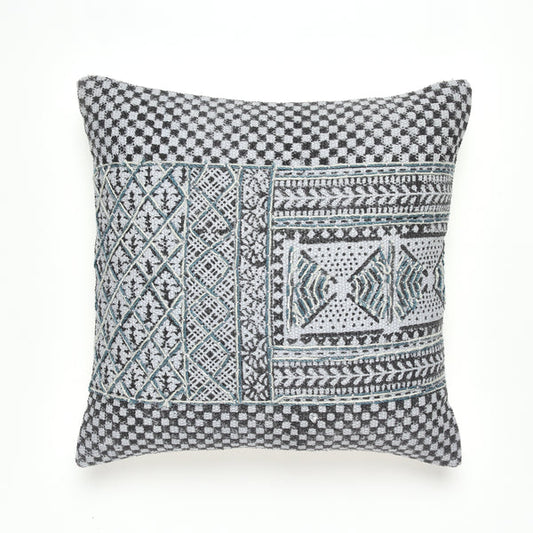 Calm Cotton Printed Cushion Cover With Embroidery
