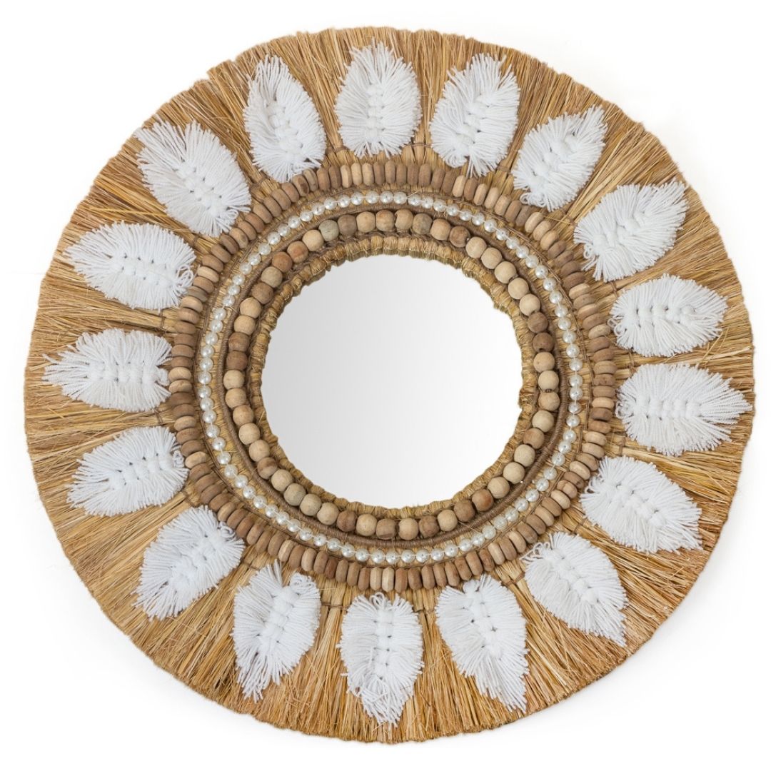 Meadow Embellished Moonjh Grass Mirror