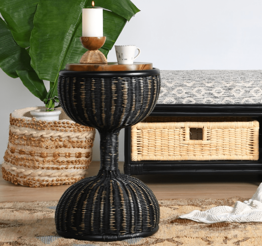 Bamboo Drum Accent Table