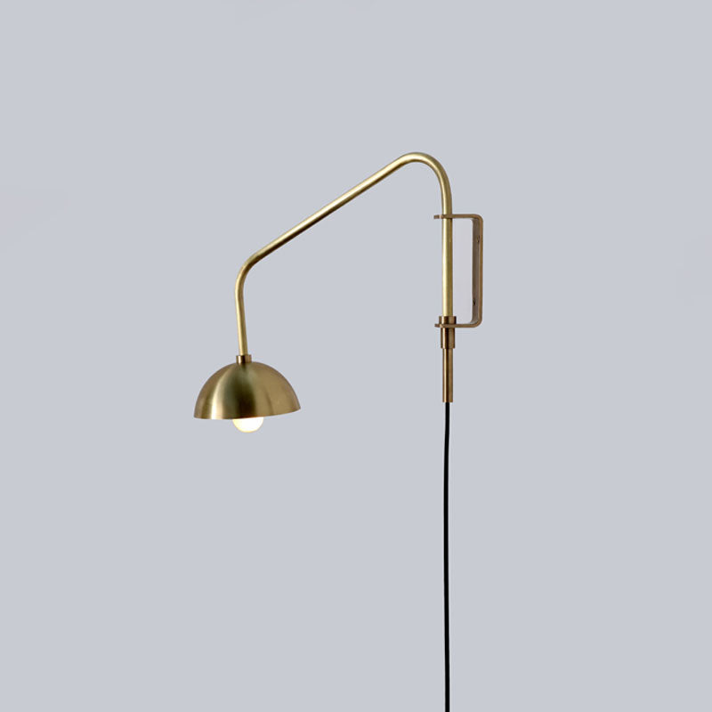 Float Wall Sconce One Arm Brass Dome