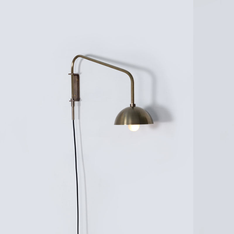 Float Wall Sconce One Arm Brass Dome