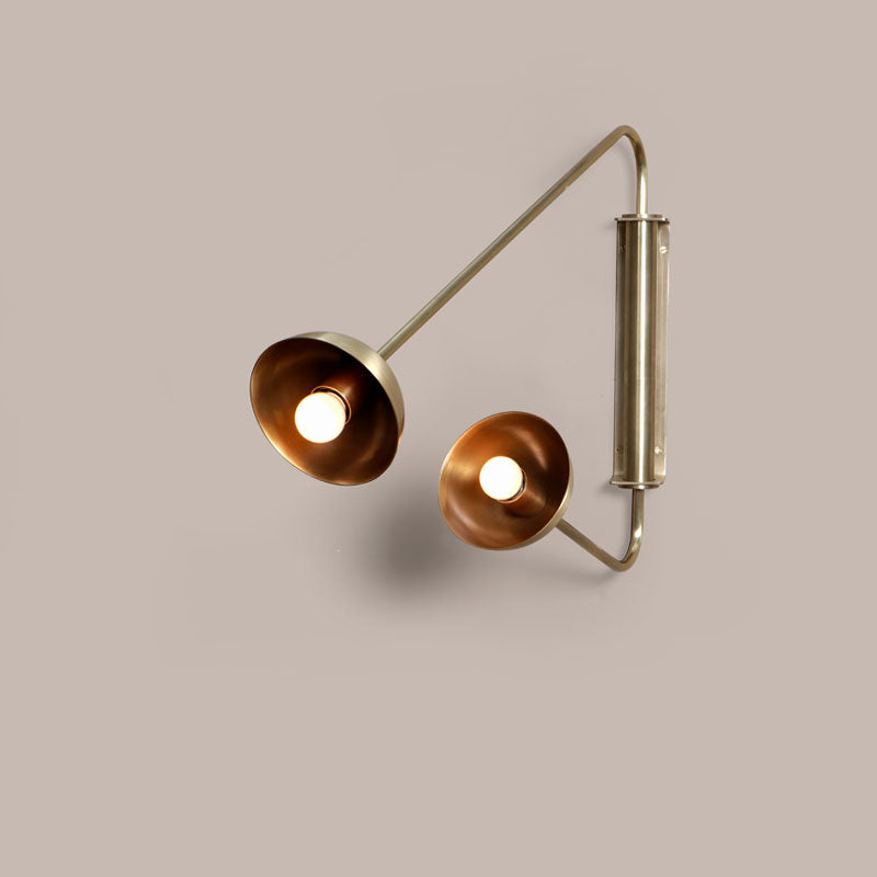 Float Wall Sconce Two Arm Brass