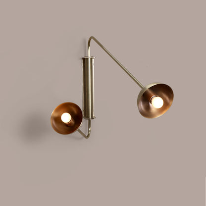 Float Wall Sconce Two Arm Brass Dome