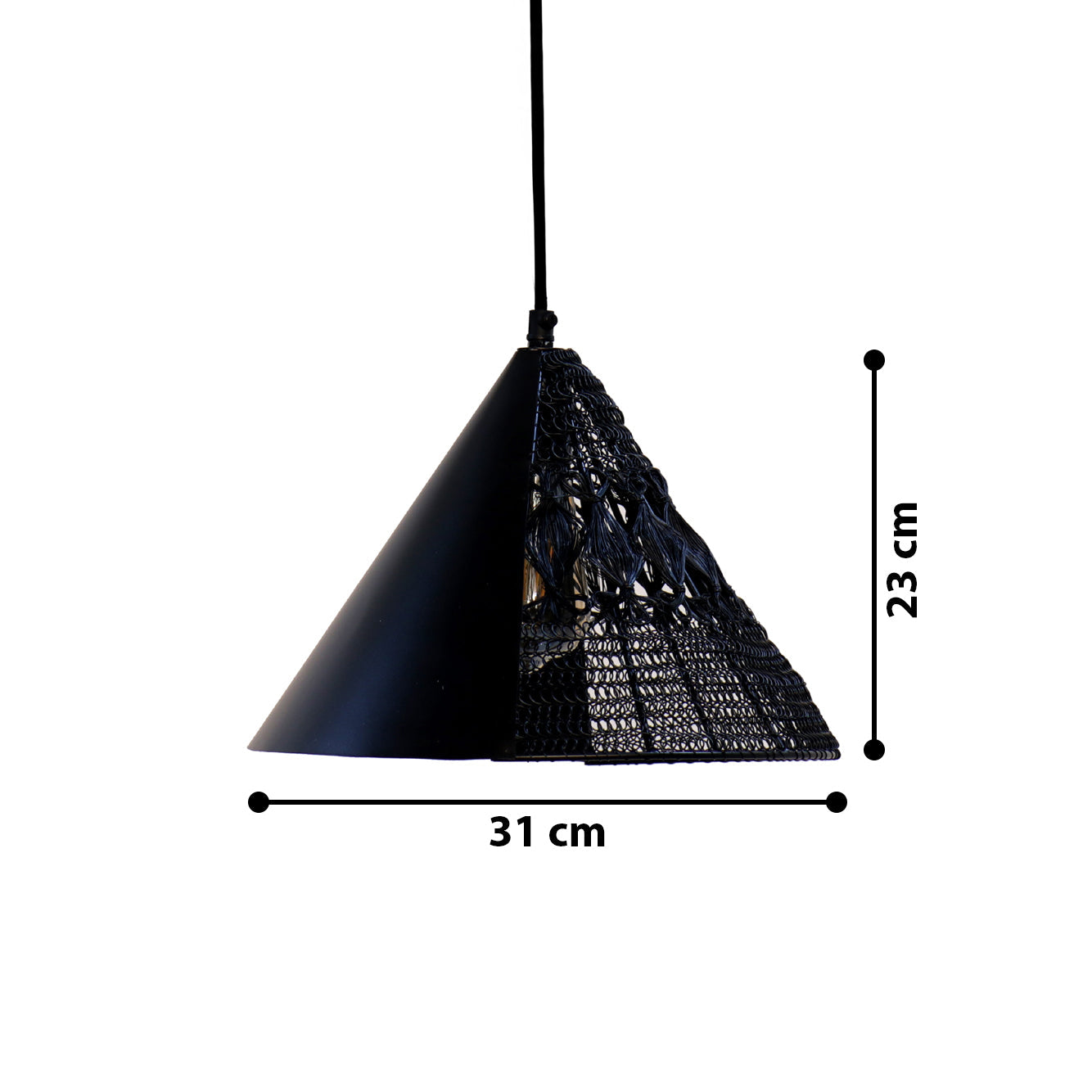 Warind Handcrafted Upward Cone Hanging Lamp