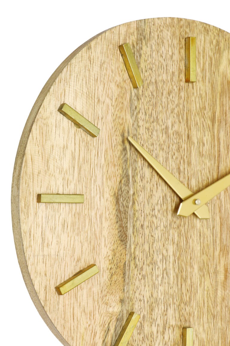 Walnut Brass Wall Clock