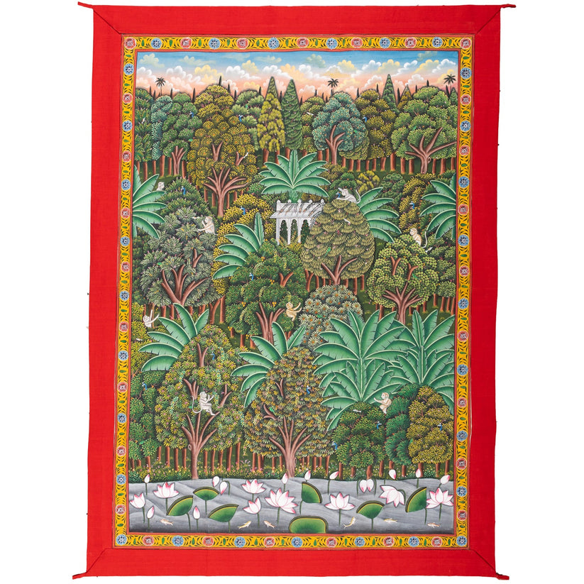 A forest scene with temple 2