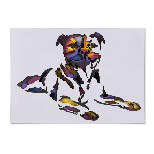 Colorful Bull Dog Multi Layer Mandala