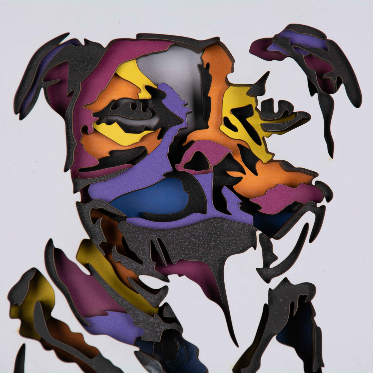 Colorful Bull Dog Multi Layer Mandala