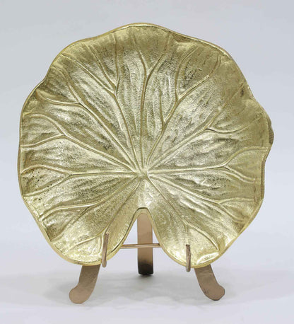 Golden Aluminium Lotus Leaf Sculpture