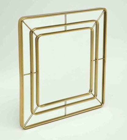 Square Gold Wall Mirror