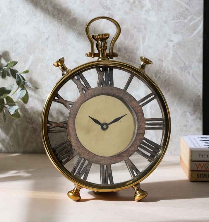 Golden Antique Table Clock