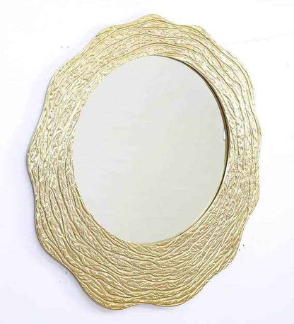 Golden Round Wall Mirror