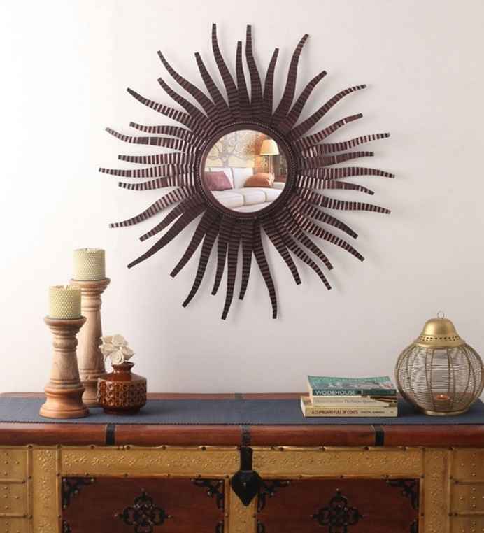 Sunburst Convex Antique Wall Mirror